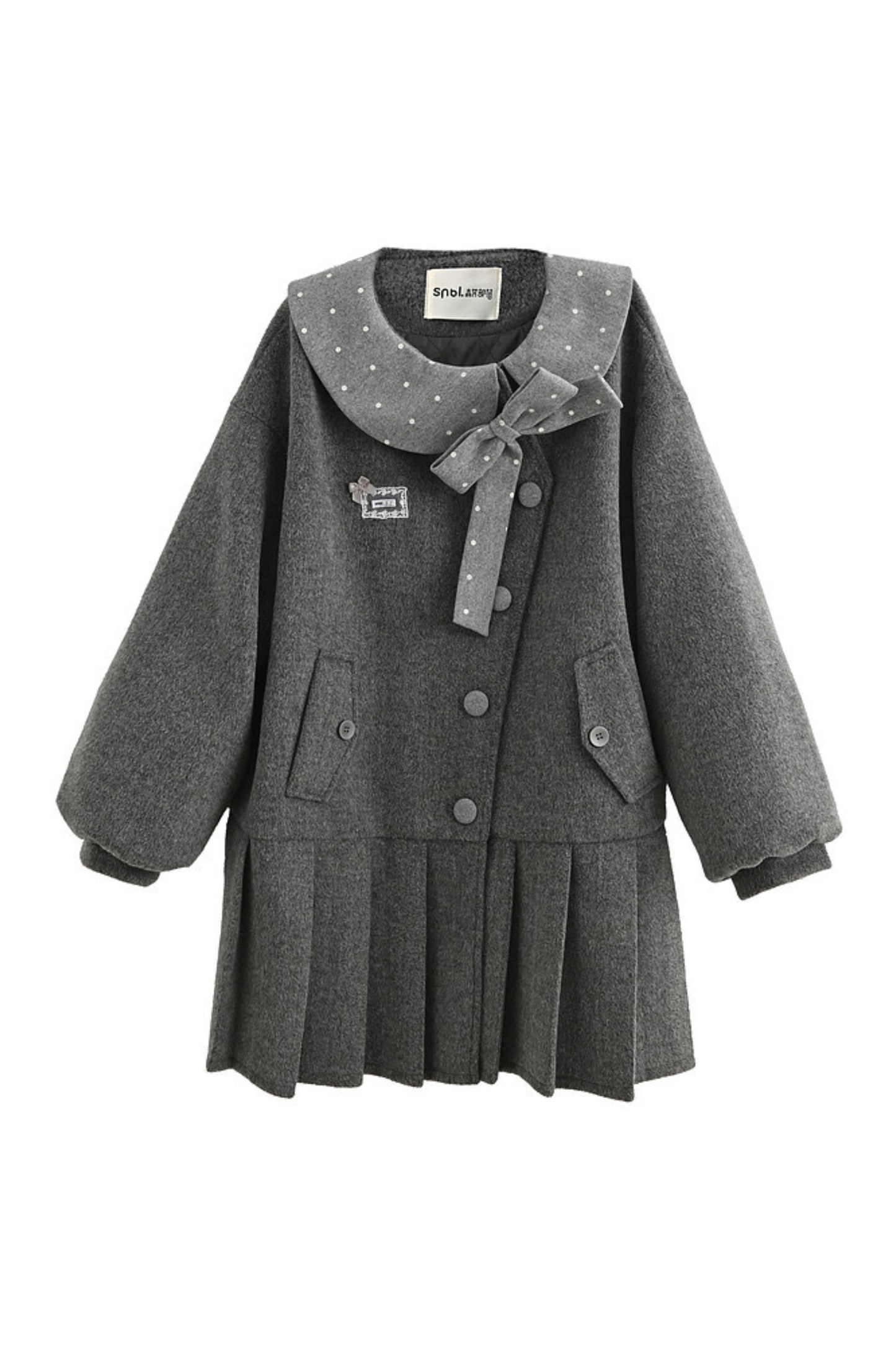 カレッジプリーツヘムルーズコート