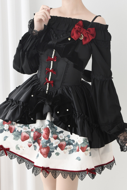 Off-the-shoulder long sleeve Lolita blouse
