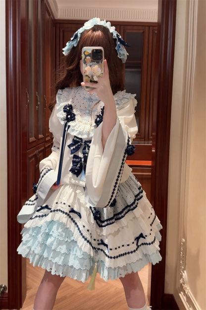 [3월 18일 예약마감] 차이나 드림 원피스 + 점퍼 스커트 + 소매 + 레그 워머 + 머리띠 + 칼라 + 클립 + 리본 + 공주 소매