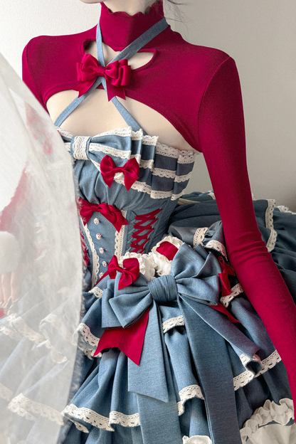 Cherry Rabbit Lolita Dress + Short Cardigan
