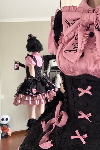 【3月10日予約締切】キャンディハートビートロリータシャツ+ジャンパースカート+ハット+リボン