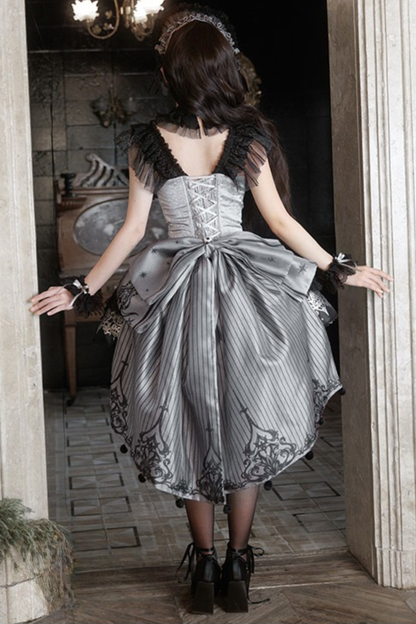 【2月28日予約締切】ダークシルバーレースロリータドレス+BNT+ネックアクセサリー