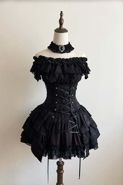 [Deadline for reservations: December 26th] witch's condition Gothic Lolita Off-Shoulder Top + Skirt + Full Set