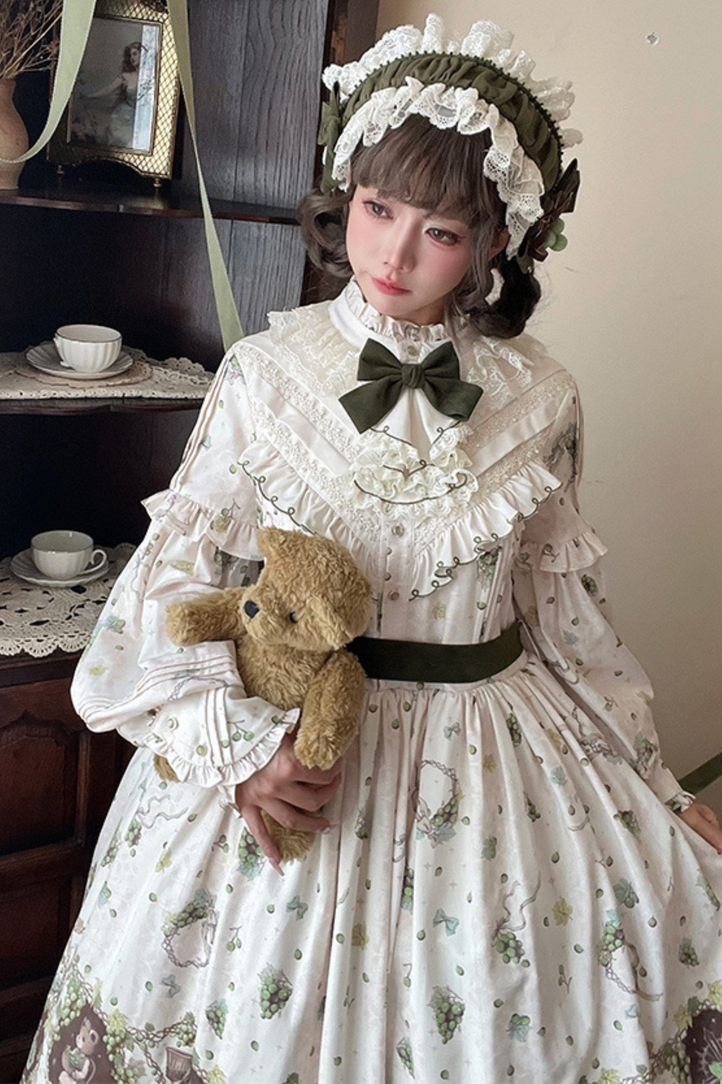 ワイナリーレトロベアロリータドレス