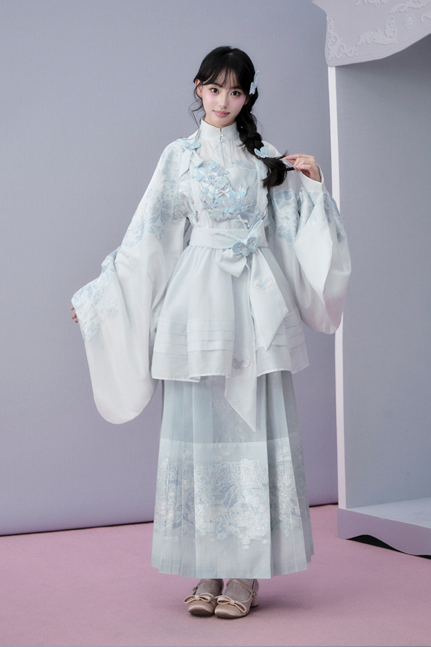 워터 미스트 퓨어 차이나 재킷 + 스커트 + 커버 스커트