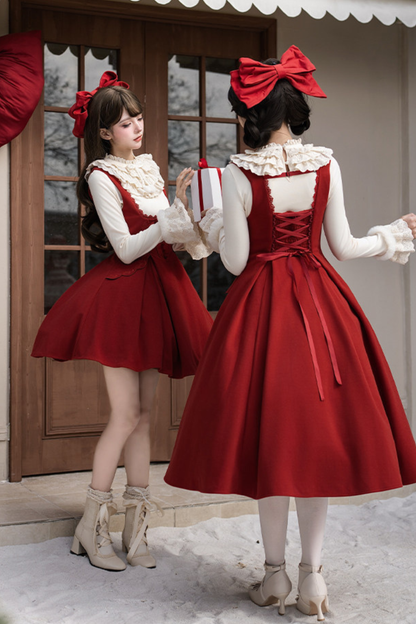 Velvet Rose Suspender Dress + Top + Ribbon