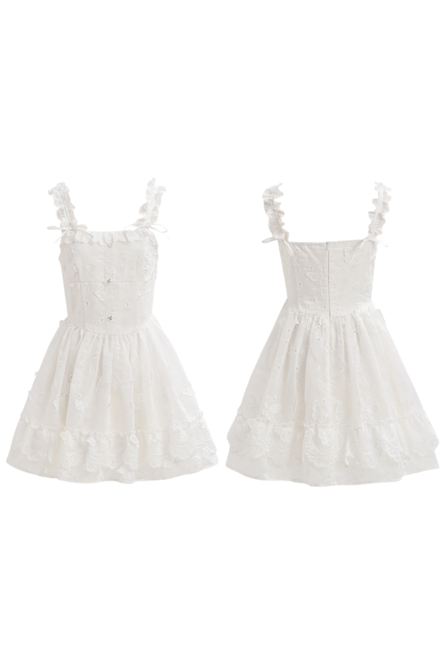 Sweet Style Pure White Girl Puffy Dress