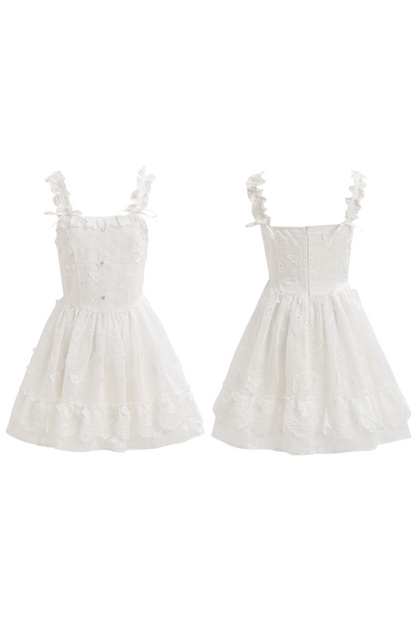 Sweet Style Pure White Girl Puffy Dress