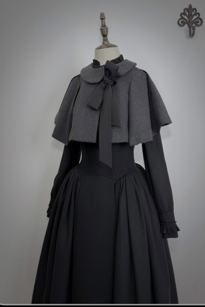 英國偵探蘿莉塔外套+披肩+裙子+襯衫+包+胸針+帽子+貝雷帽+項鍊