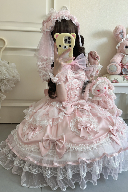 Sweetheart Lolita Dress + Ribbon + Veil