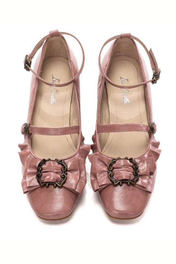 レザーリボンフリルロリータヒール