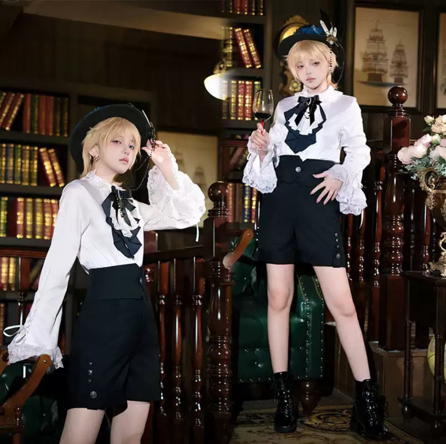 [Pre-order Deadline: November 9] Steampunk Prince Vest Shorts Cape Suit Set + Hat + Complete Accessories