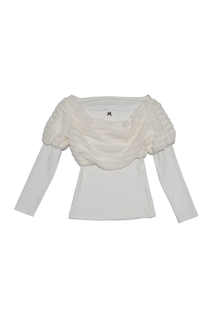 Draped Collar Knitted Top