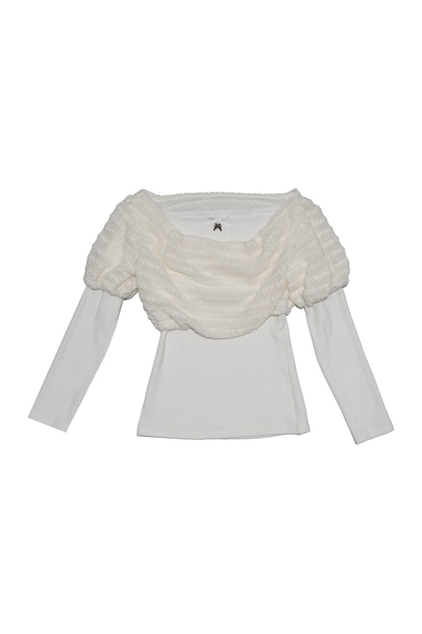 Draped Collar Knitted Top