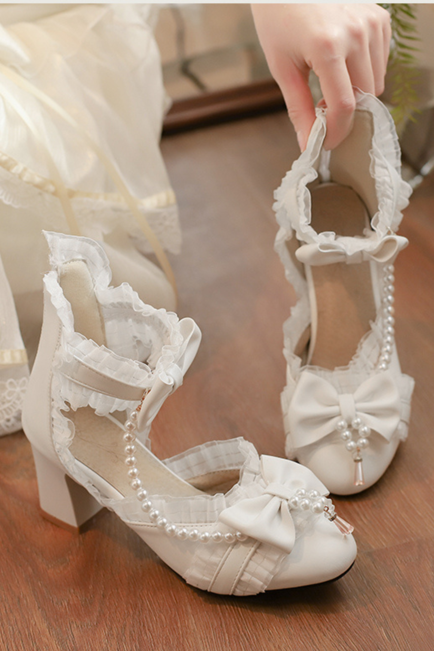 パールリボンプリンセスロリータシューズ
