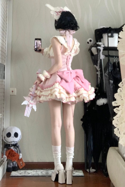 Magical Girl Lolita Dress + Bonnet + Pendant + Sleeves