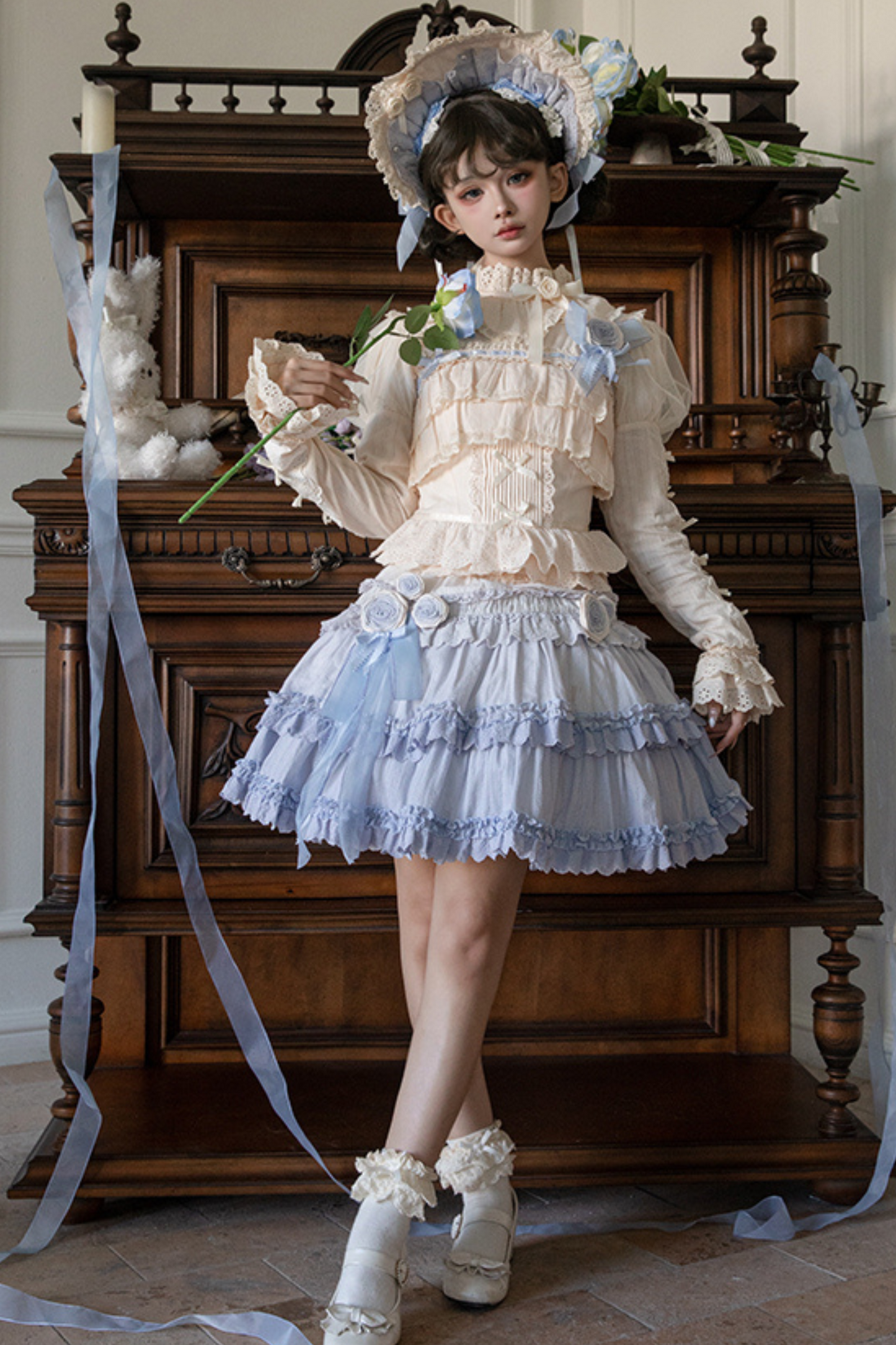 [Reservation Product] Frilled Gradient Princess Lolita Dress Set