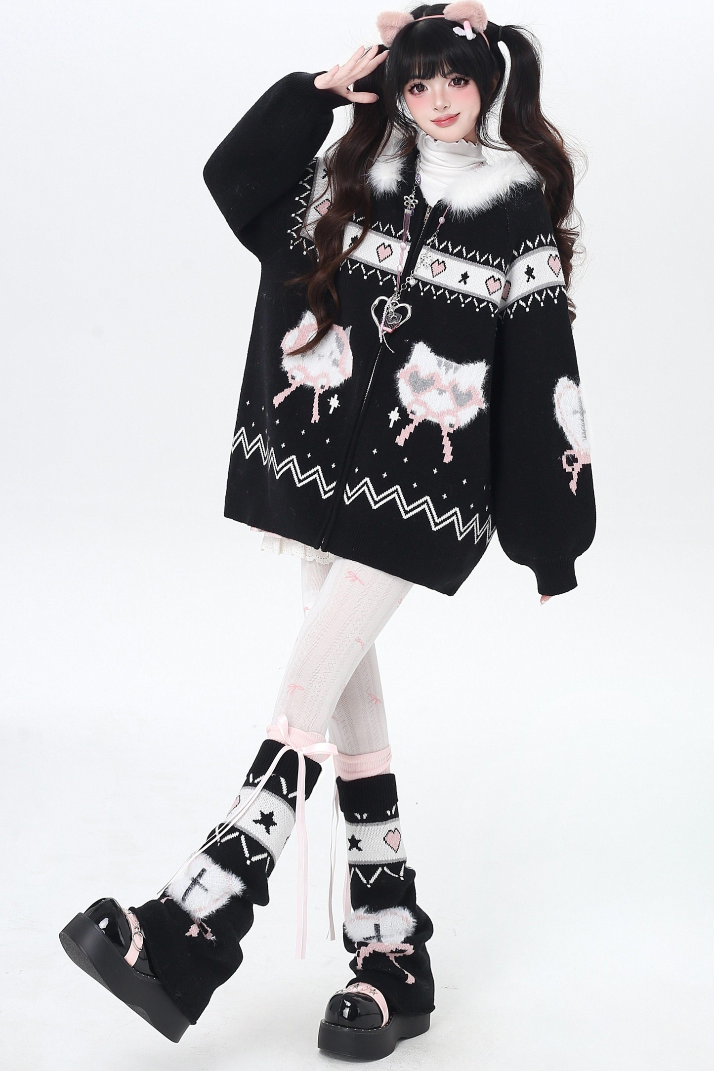 Snow Fair Island Cardigan + Leg Warmers