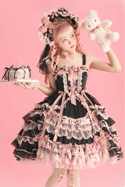 [Reservation deadline on October 18] Rose Garden Floral Pearl Ribbon Tulle Dress