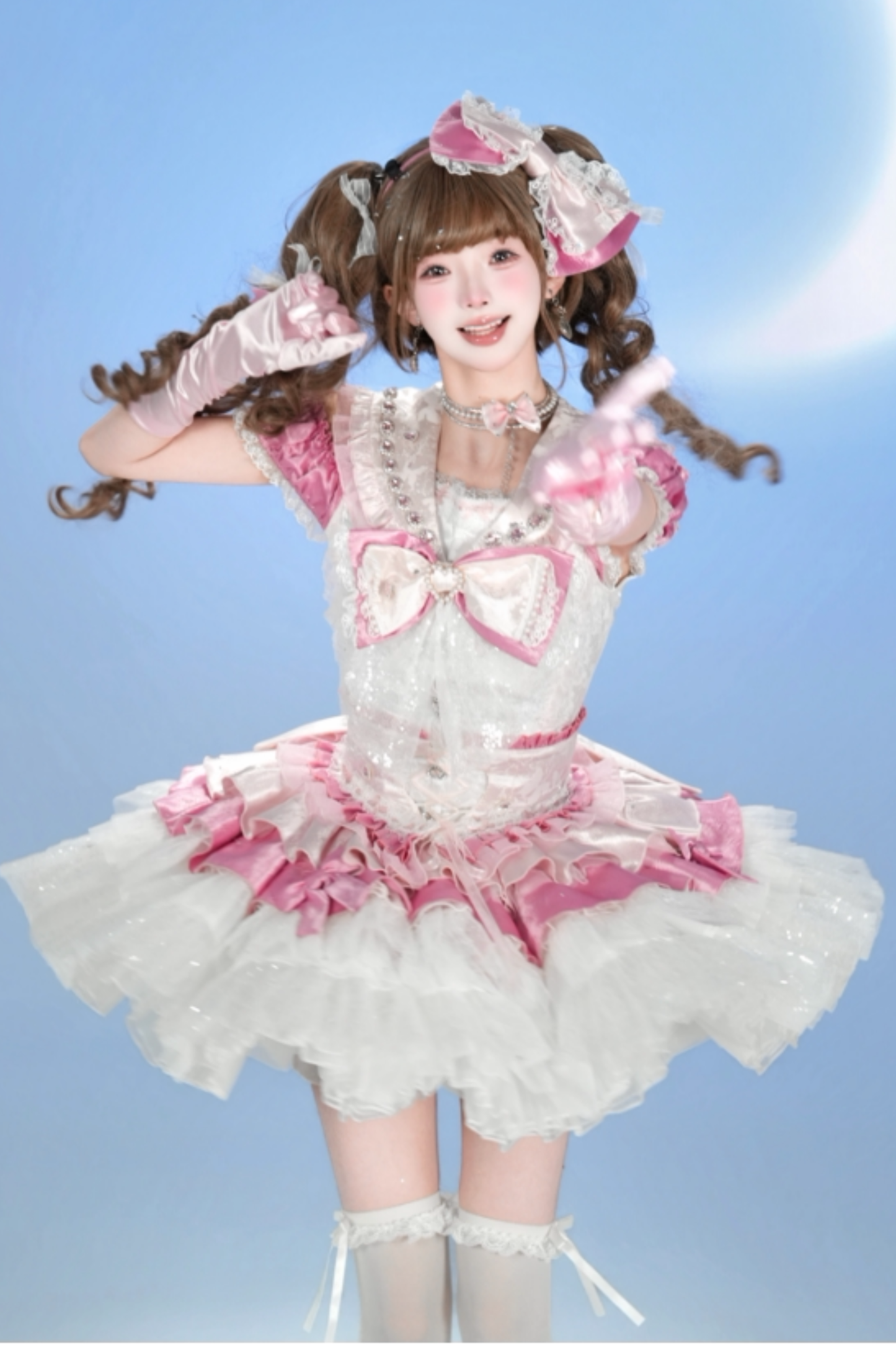 [Vorbestellung bis 23. März] Idol-Star-Lolita-Oberteil + Rock + Accessoires