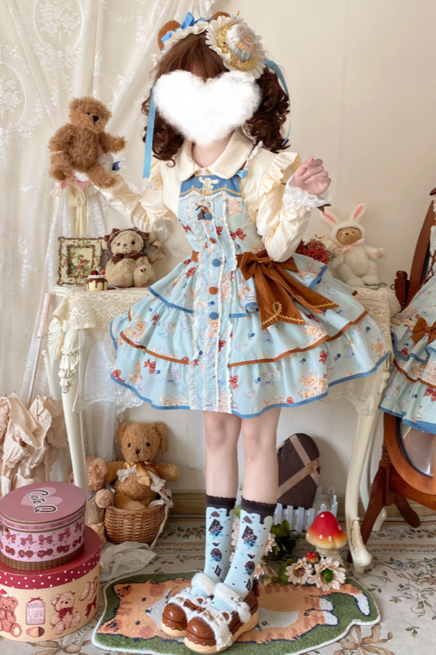 シーサイドベアティーパーティーロリータドレス+ケープ