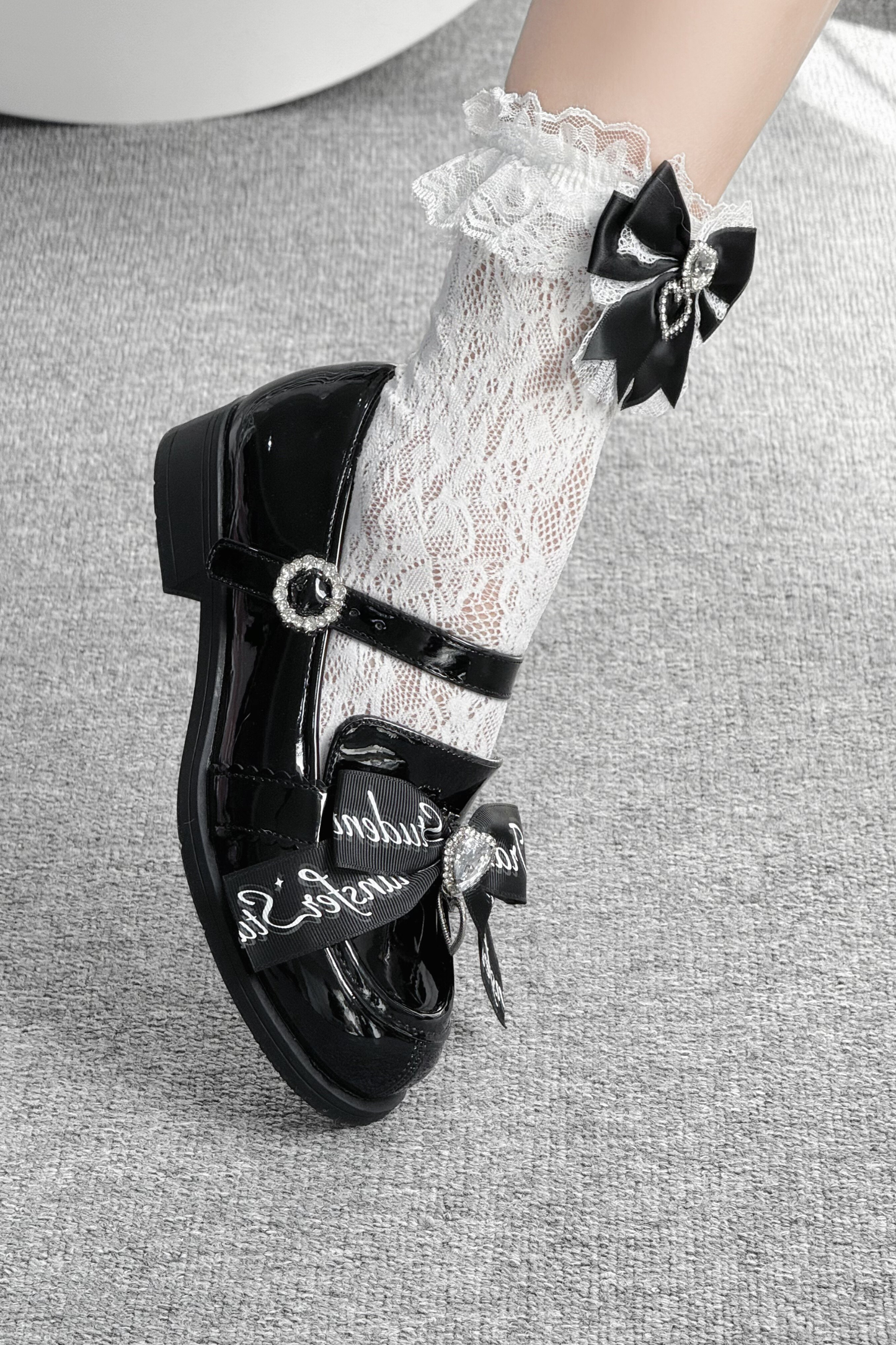 Ribbon Lace-Up Mary Jane Shoes
