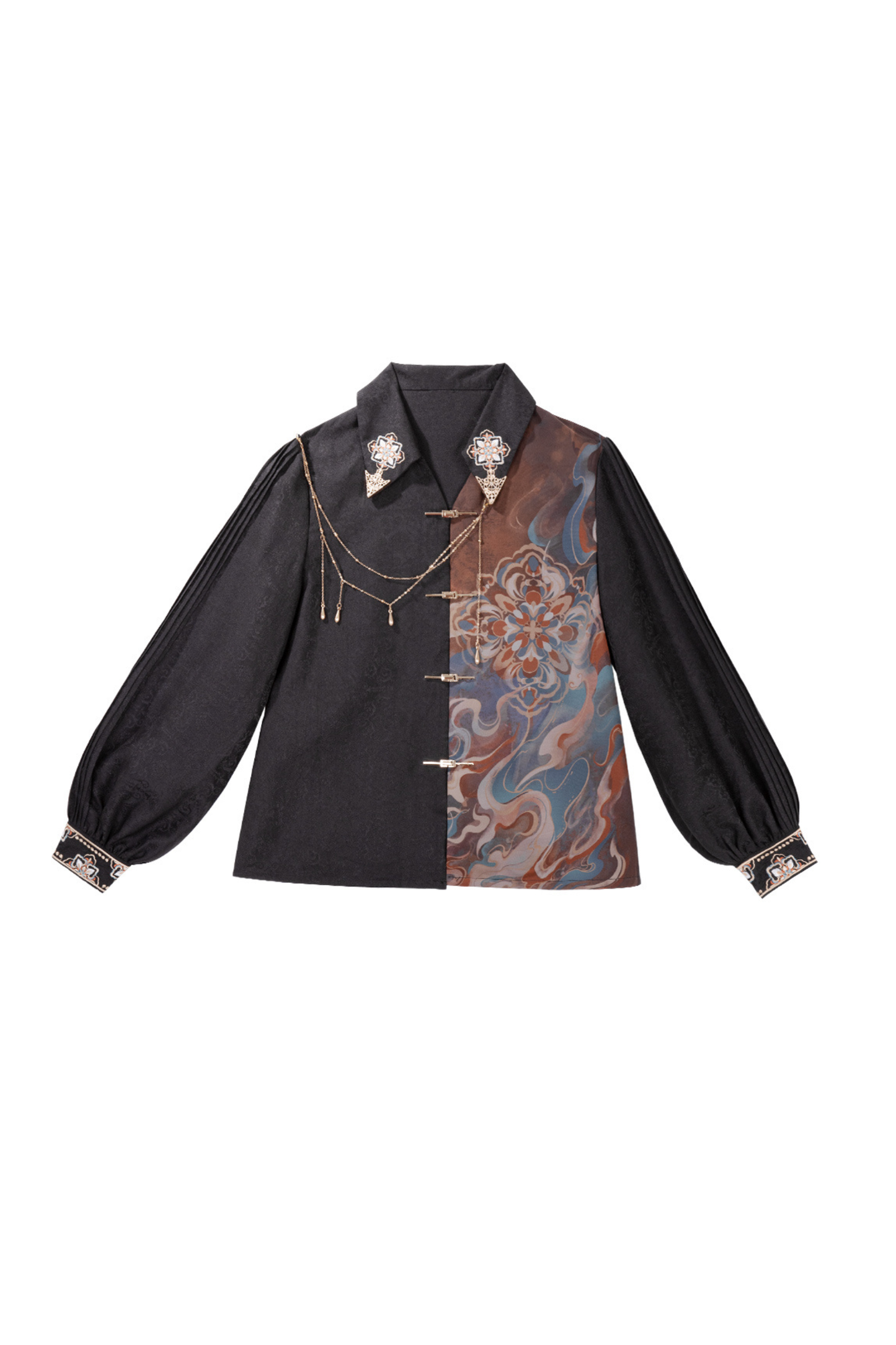 Dark chic retro top + long skirt