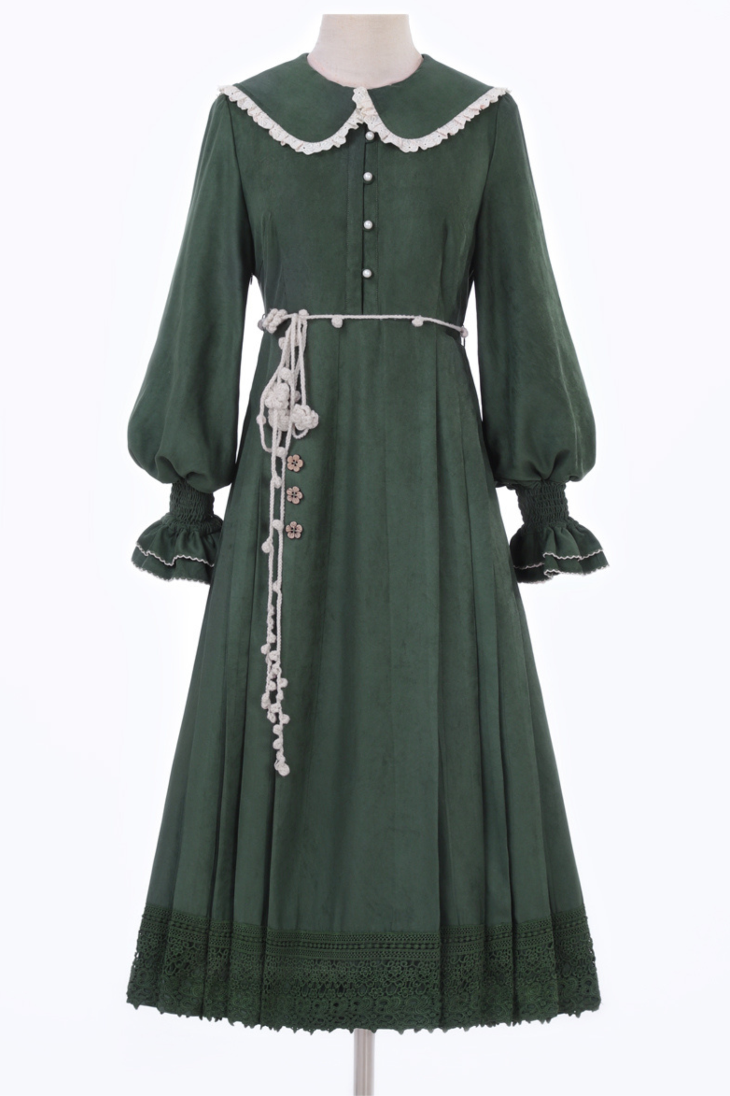 Dark green retro dress + vest