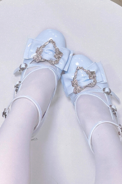 ラブバックルクリスタルヒールシューズ