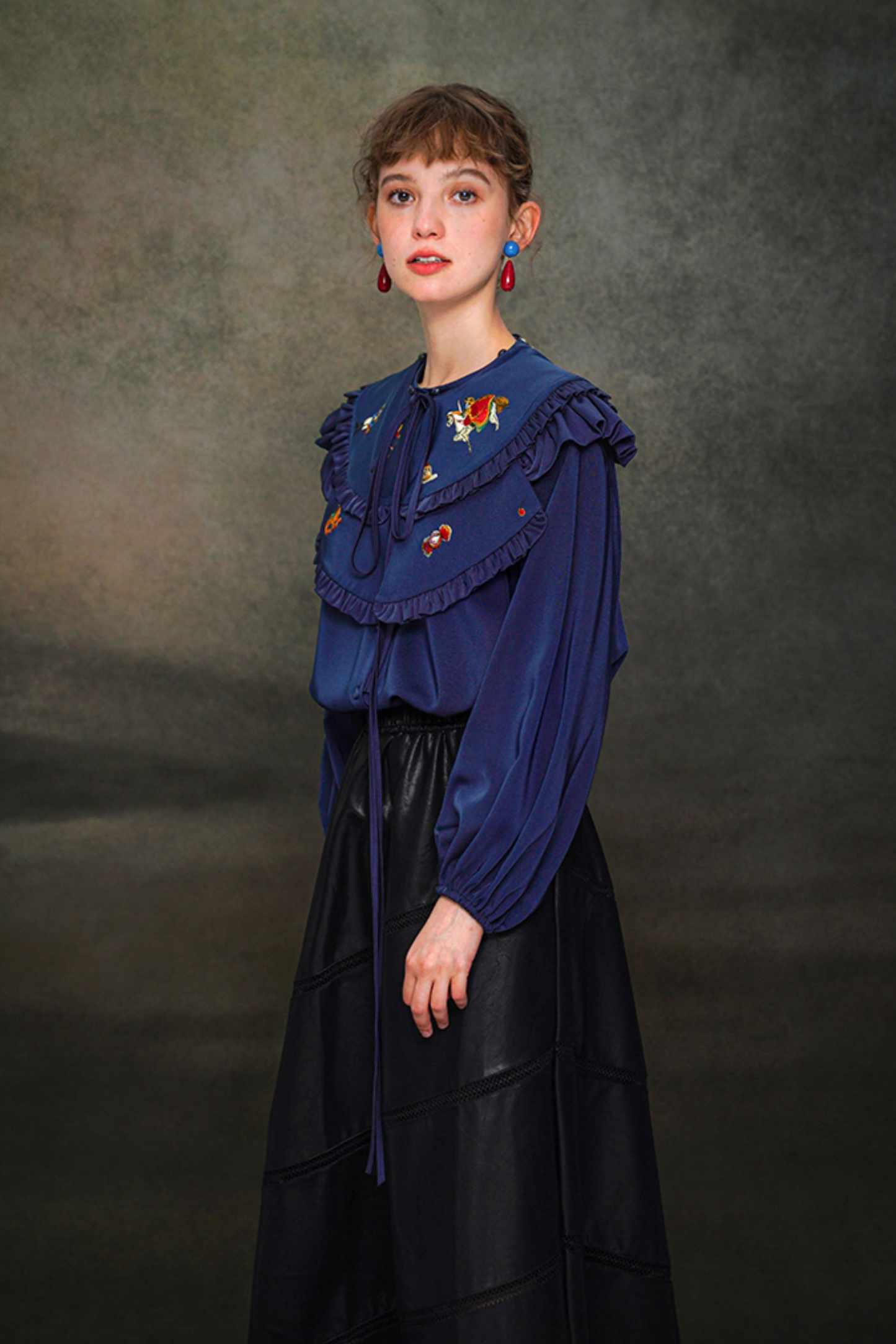 フレンチレトロショールデザインブラウス