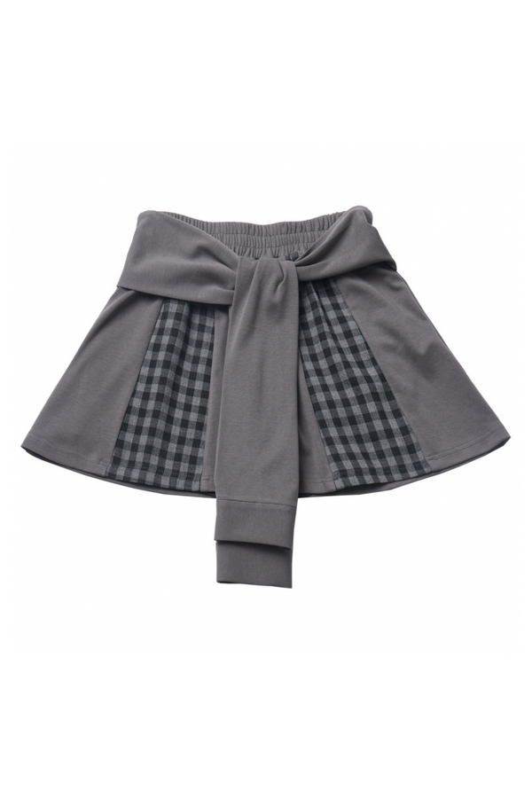 Mode Check Top + Skirt + Casual Wide Pants