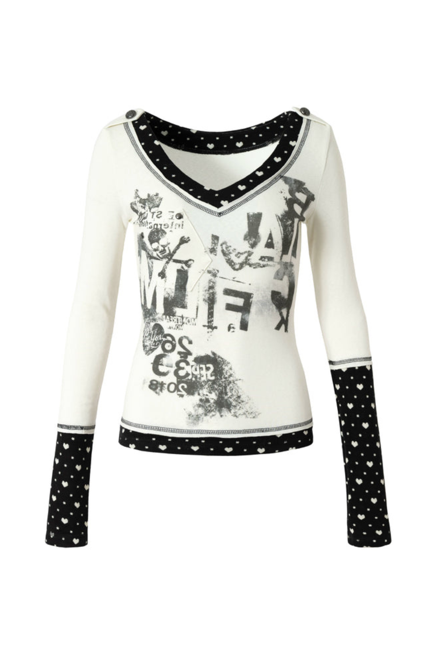 레트로 다크 패치워크 탑