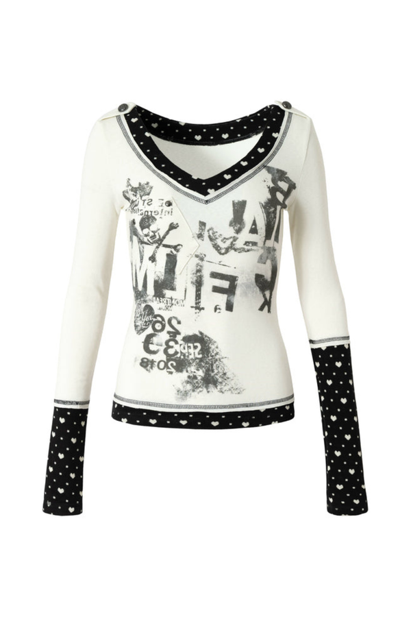 Retro Dark Patchwork Top