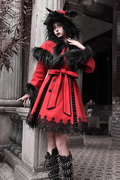 Gothic Carol Dark Cloak Bat Collar Coat