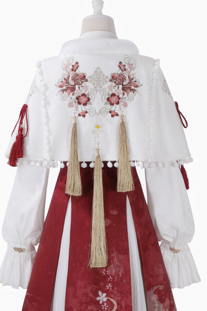 Retro china shawl + top + skirt