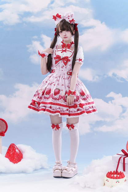 [Vorbestellung bis 3. April] Strawberry-Story-Lolita-Kleid + Accessoires