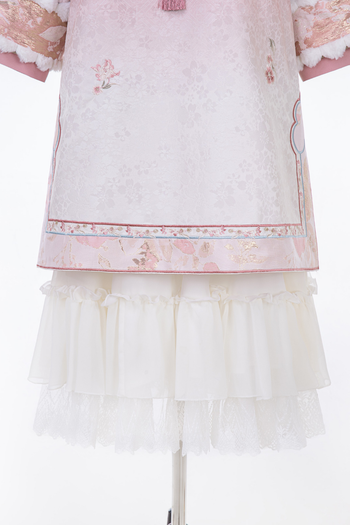 Peach Mist China Top + Skirt + Cloud Shoulder