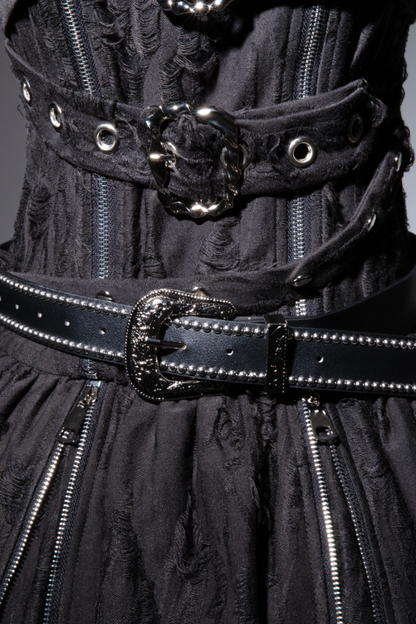 [Reservations] Dark Gothic Style Sleeveless Dress + Belt