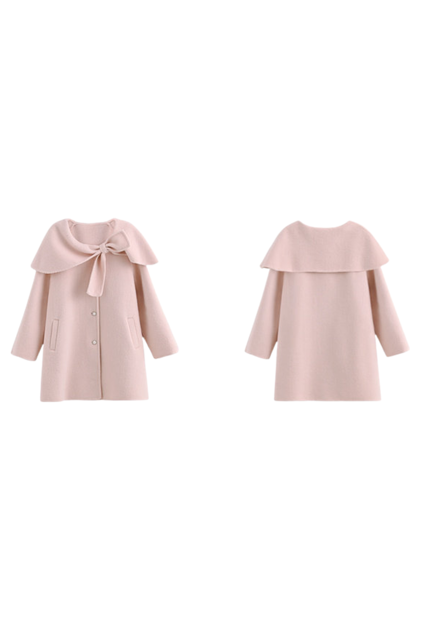 リボンビッグカラーフレアコート