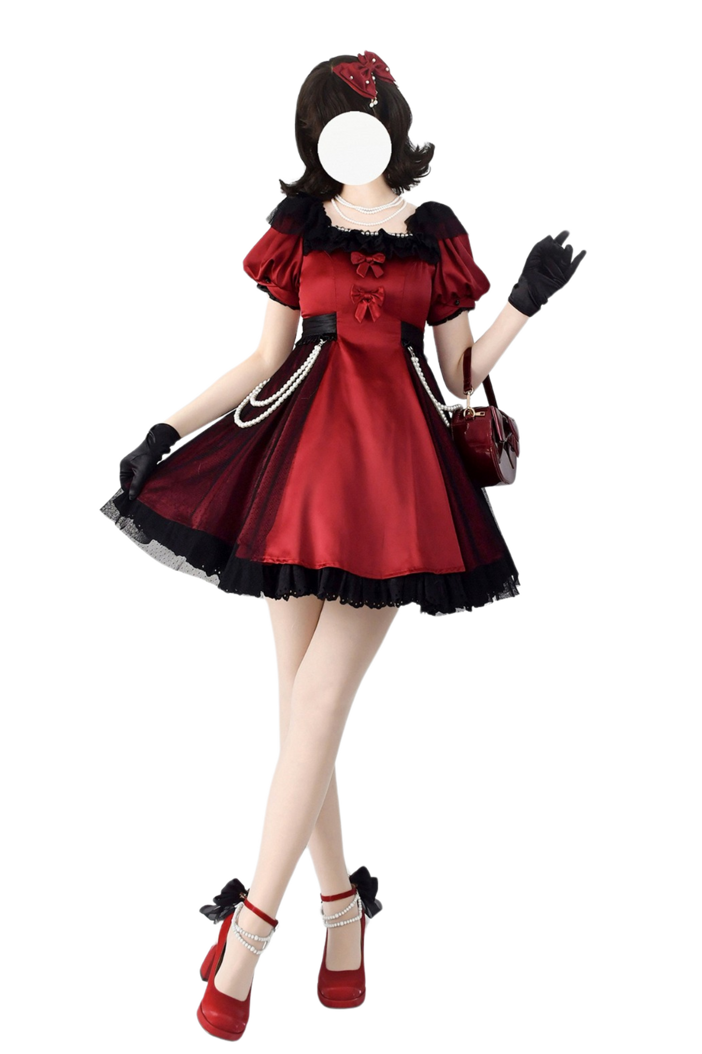 Mystery Chic Girly Ribbon Dress + Accessories