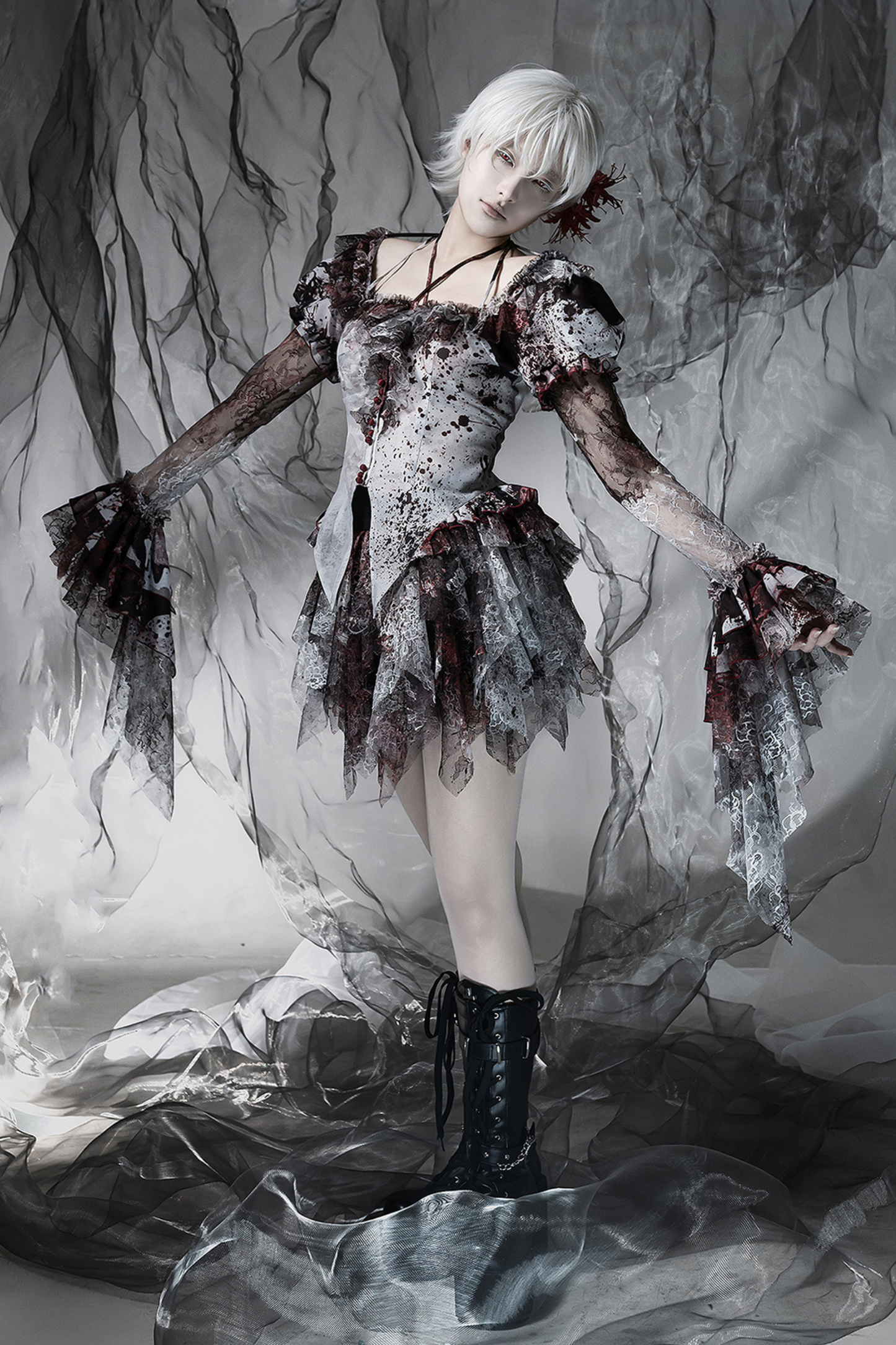 [Deadline for reservations: December 10] Bloodstained Asymmetrical Tulle Skirt Pants + Leg Rings
