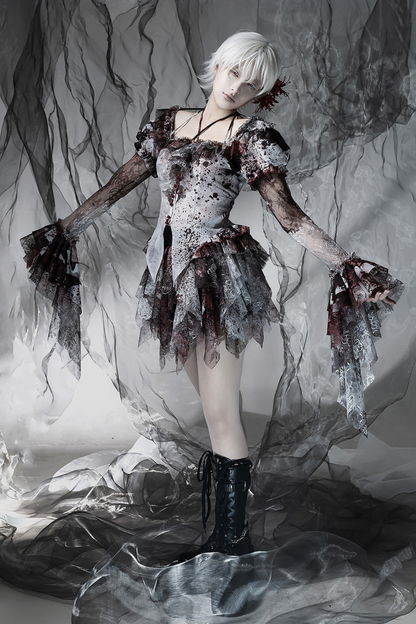 [Deadline for reservations: December 10] Bloodstained Asymmetrical Tulle Skirt Pants + Leg Rings