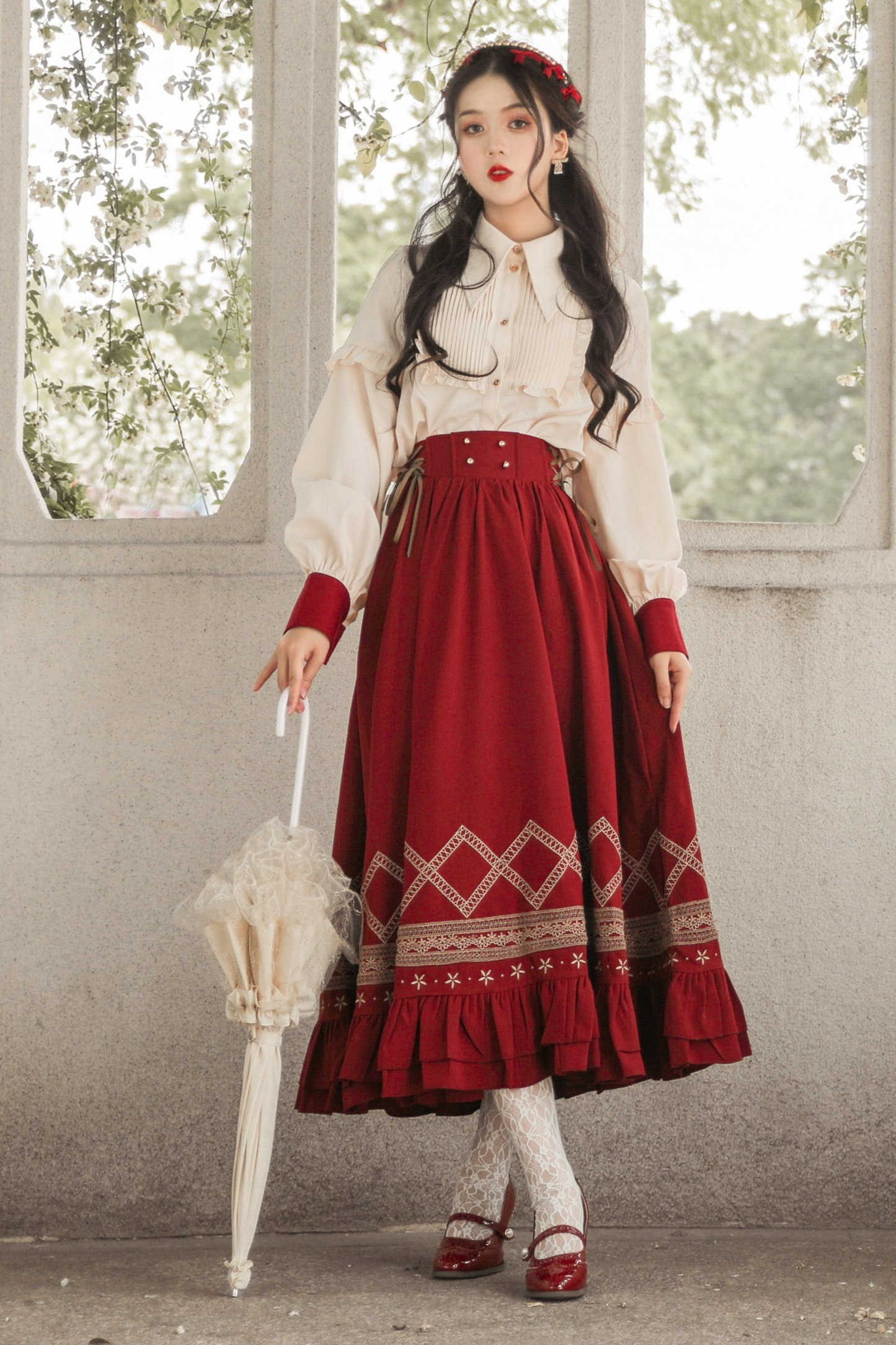 クラシカルレトロフレアロリータスカート