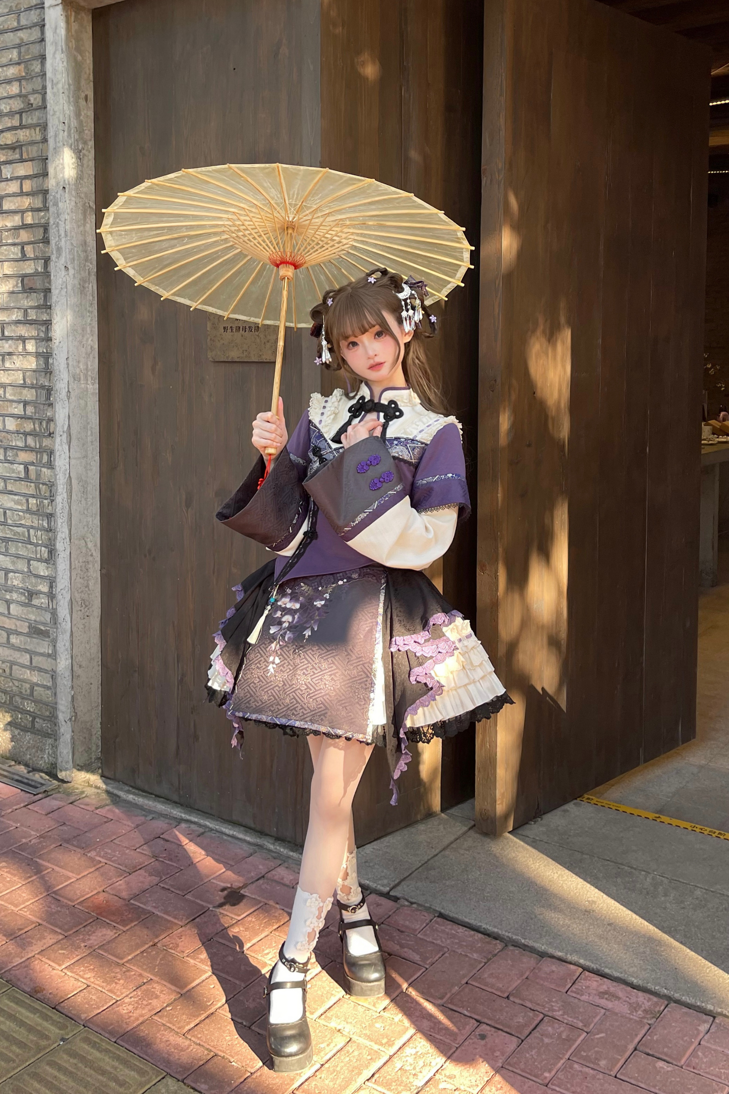 China Style Girl Lolita Top + Skirt + Catsuit + Clips