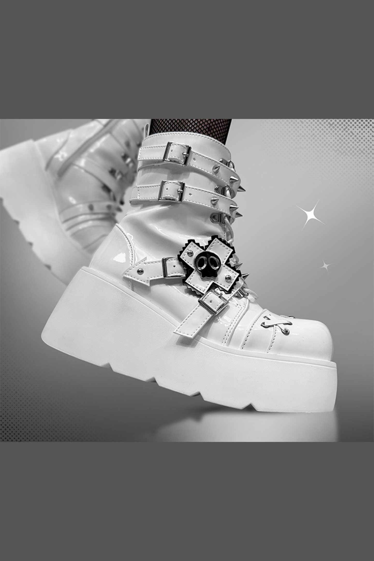 パンクキャットスモールスカルブーツ