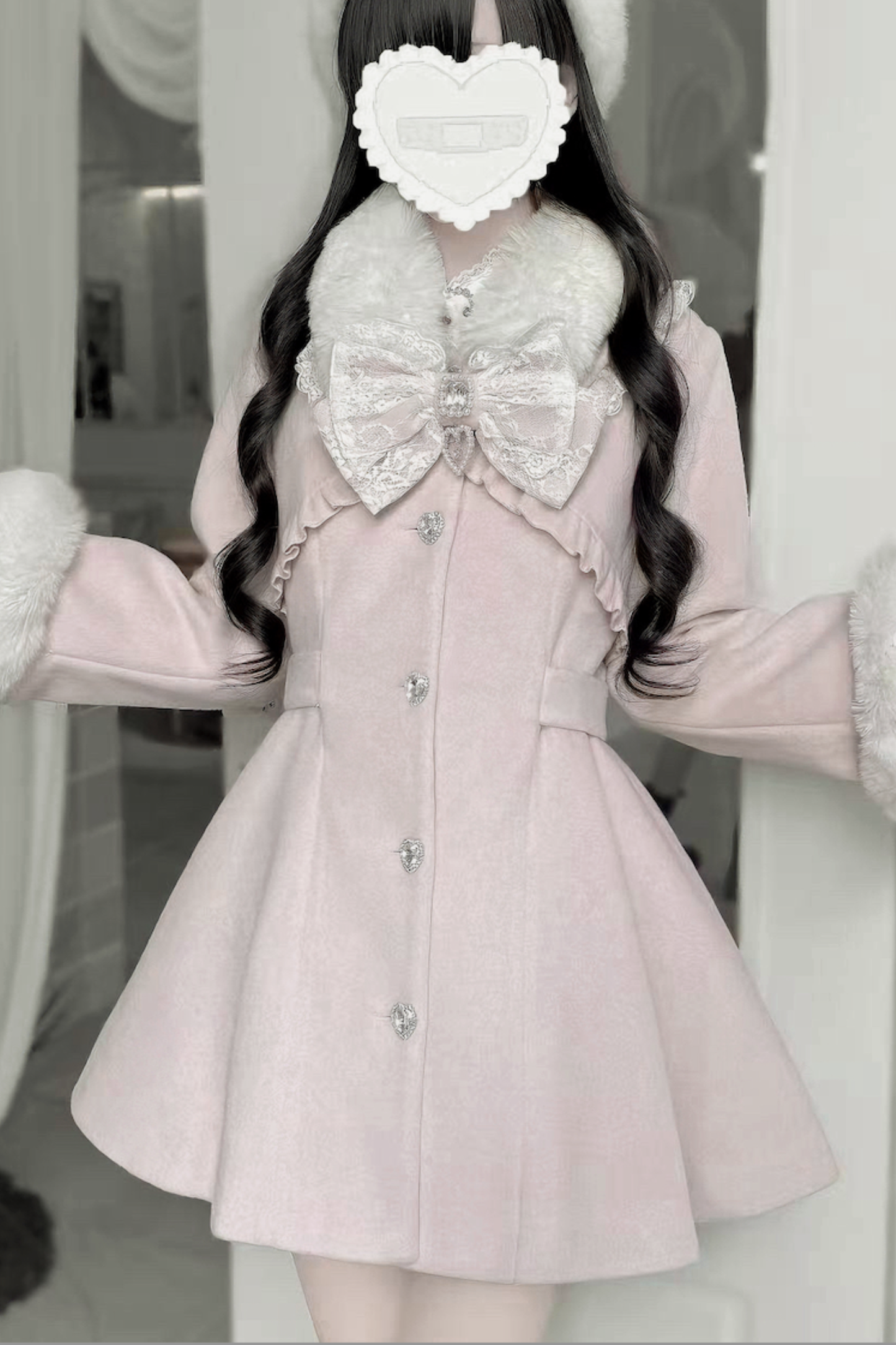 リボンウエストマークフレアコート