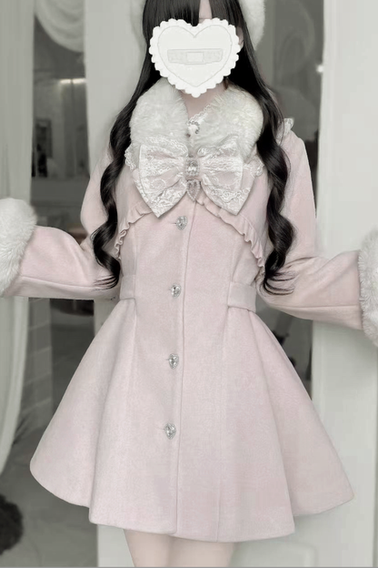 リボンウエストマークフレアコート