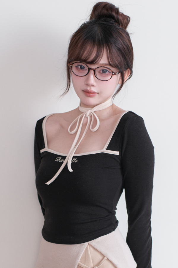 カラーブロッキングトップス+パンツ