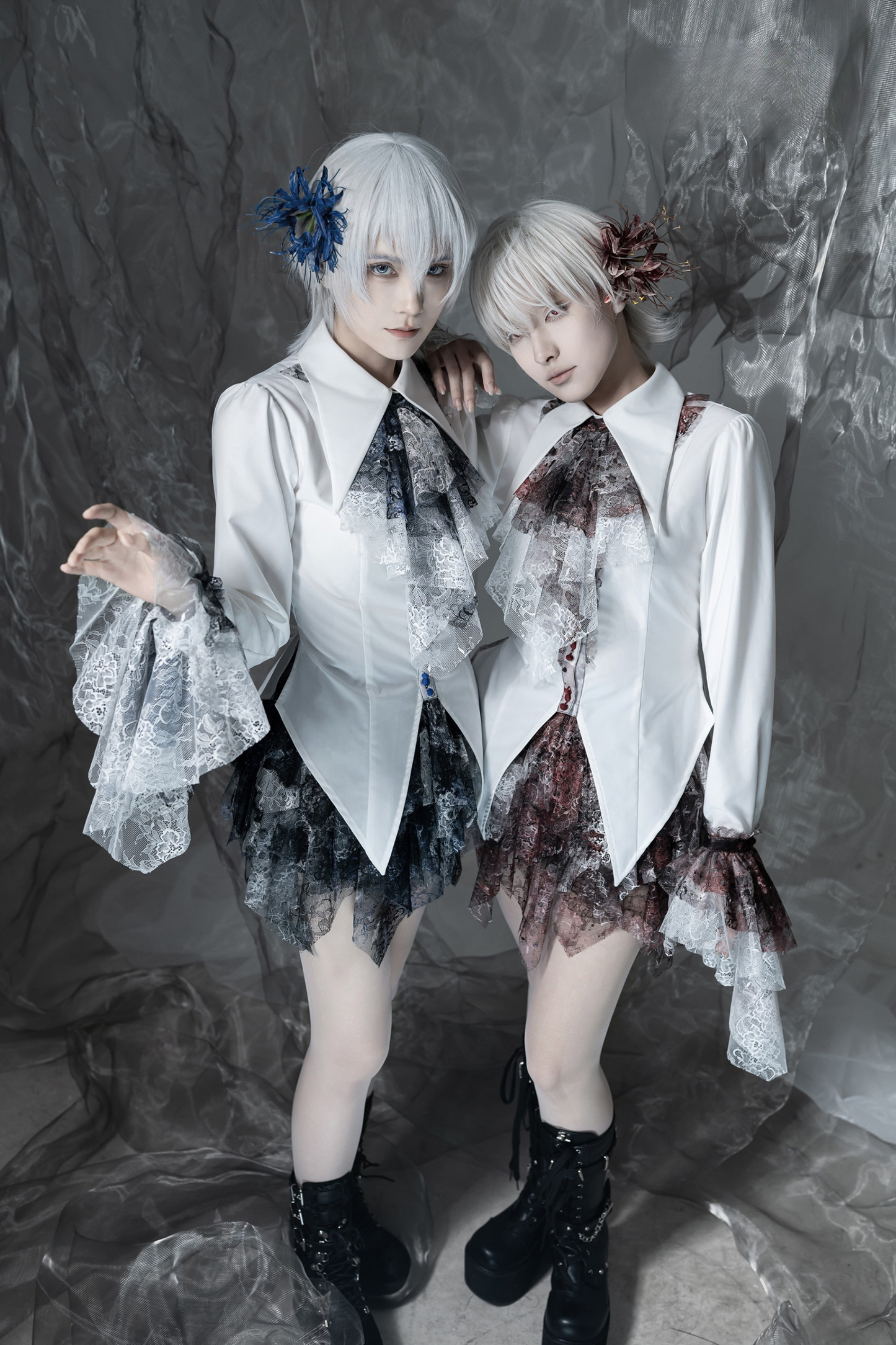 【12月10日予約締切】Bloodstainedピュアホワイトレースポインテッドカラーシャツ