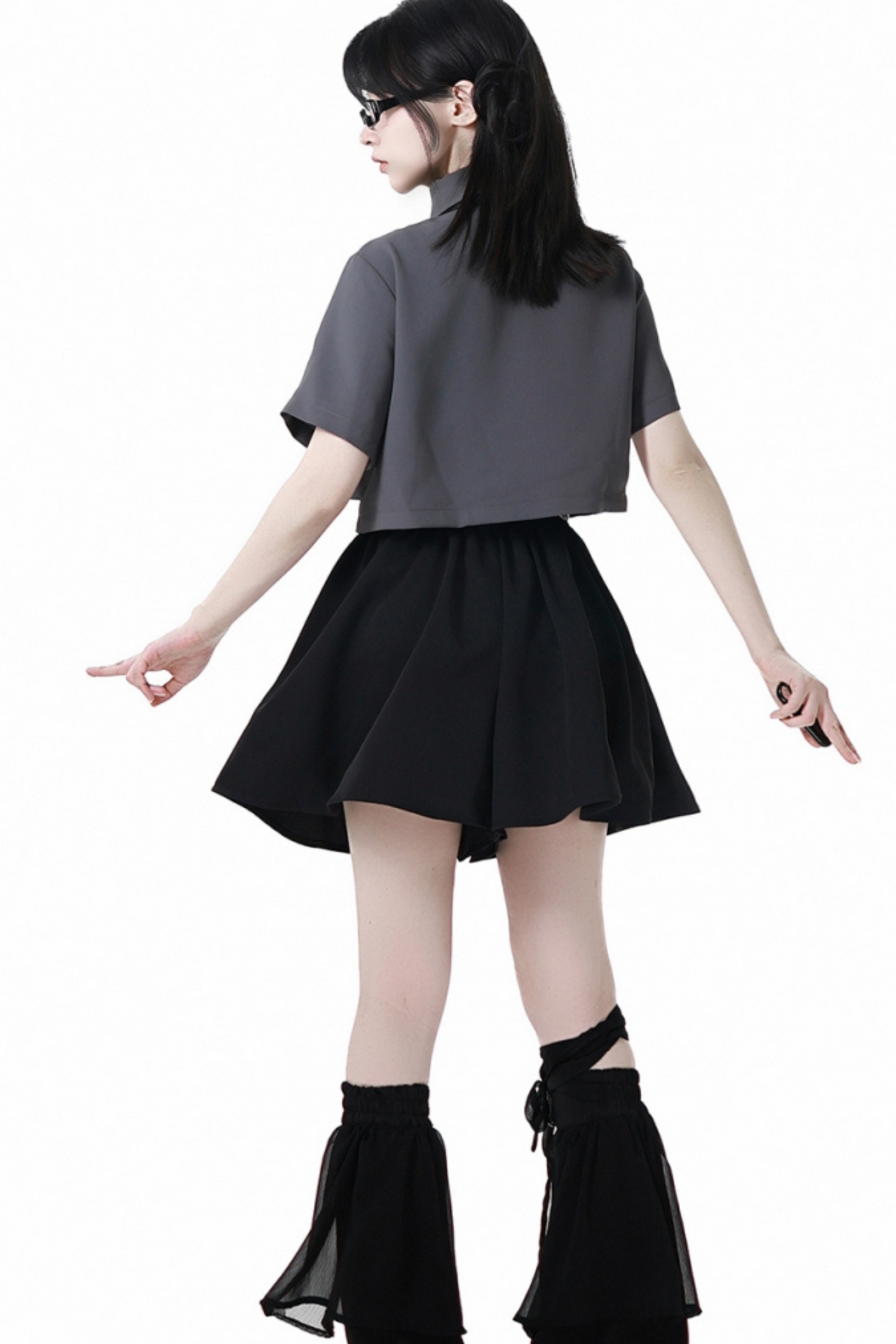 Mode tie short shirt + culottes ++ asymmetrical skirt + long skirt